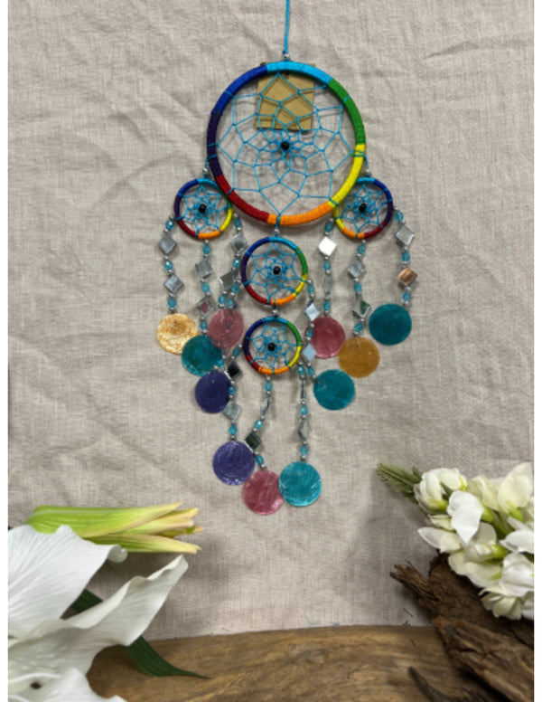 Dromenvanger spiegel-schelp 11 cm - Rainbow - Dreamcatcher