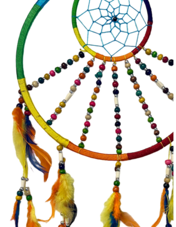 Dromenvanger rainbow met kralen 27 cm