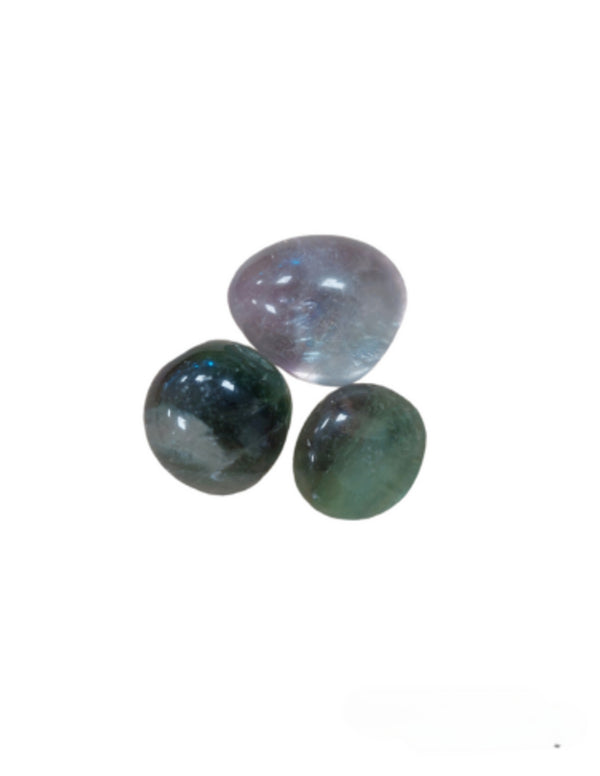 Fluoriet regenboog 250 gr. trommelstenen (mt3)