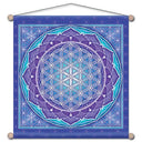 Banner Bloem Des Levens Polyester Met Houten Stok
