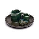 Keramische Brander Met Hartdetail Petrol Bruin 14x6 cm