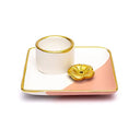 Keramische Smudge En Wierook Brander Bloem Roze Wit Goud 12x12x5 cm