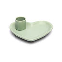 Keramische Smudgeschaal En Palo Santo Brander Hartvorm Pastelgroen 12x11x4 Cm