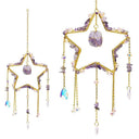 Suncatcher Ster Goudkleurig Metalen Frame Met Amethist 12x34 cm
