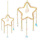 Suncatcher Ster Goudkleurig Metalen Frame Met Rozenkwarts 12x34 cm