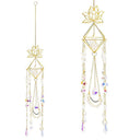 Suncatcher Lotus En Vlinders Goudkleurig Metaal Met Bergkristal ±9x51 cm