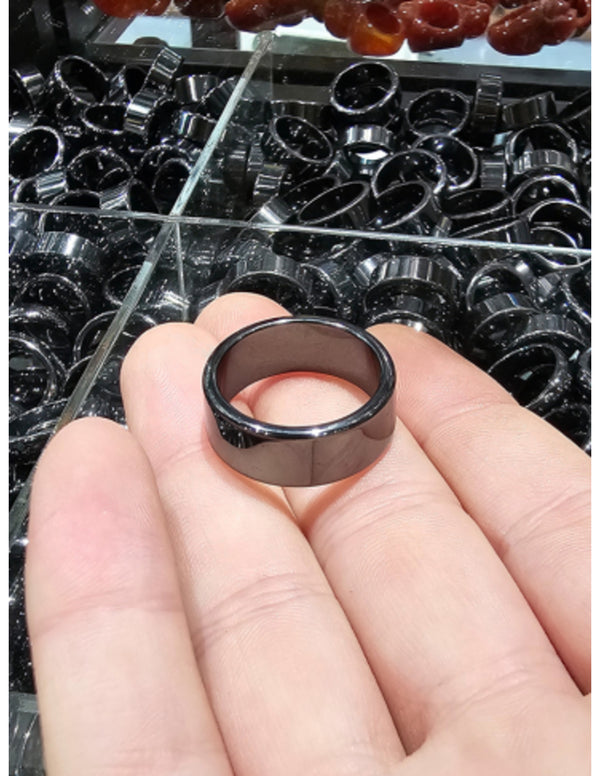 Hematiet edelsteen ring plat 8 mm - 22