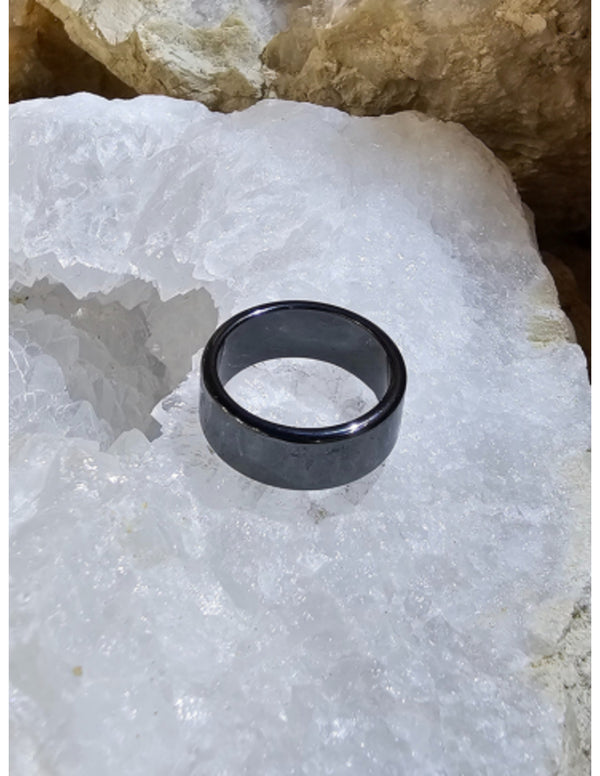 Hematiet edelsteen ring plat 8 mm - 22