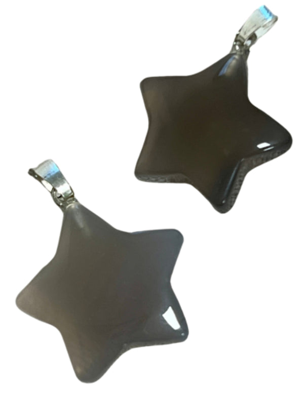 Agaat grijs edelsteen sterhanger 20 mm