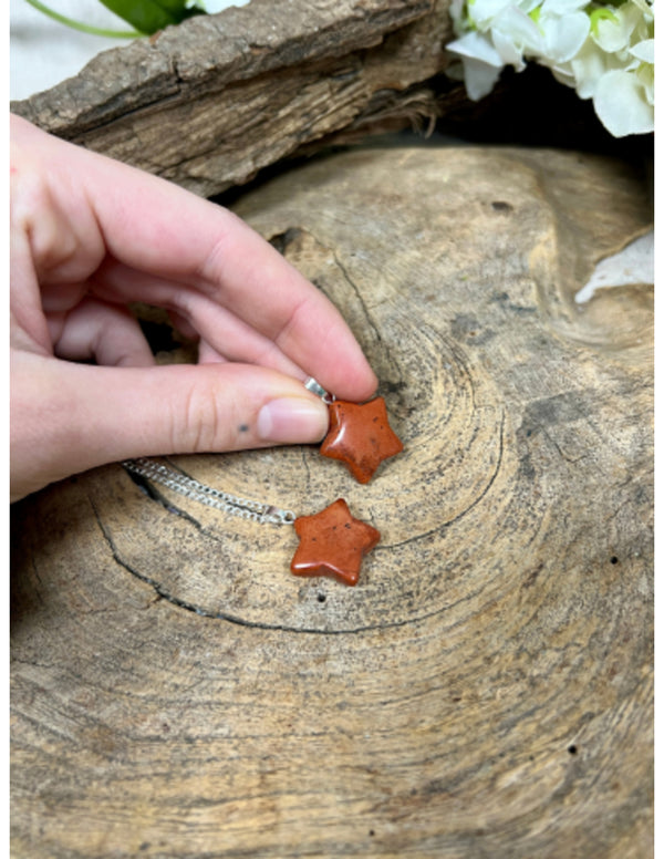 Jaspis rood edelsteen sterhanger 20 mm