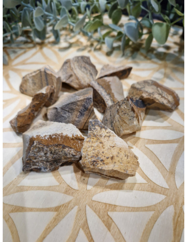 Jaspis landschap 250 gr. ruwe brokjes