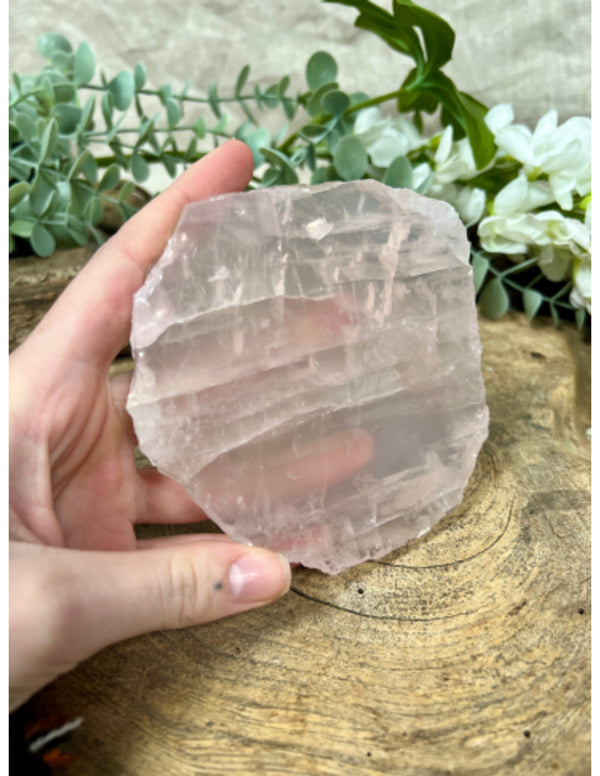 Roze kwarts edelsteen schijf nr.19