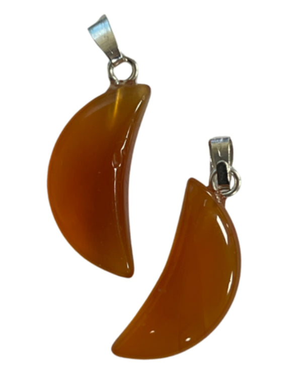 Carneool edelsteen maanhanger 20 mm