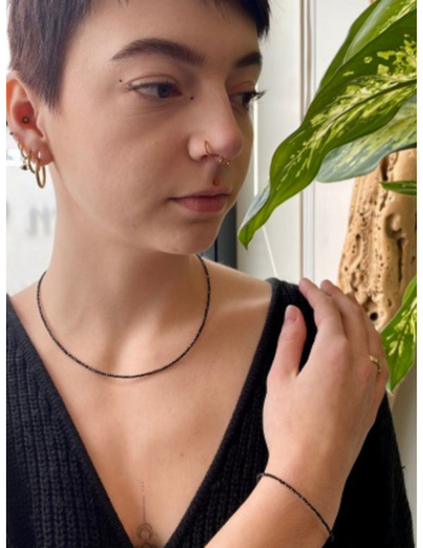 Spinel zwart sieraden set Summer Vibes