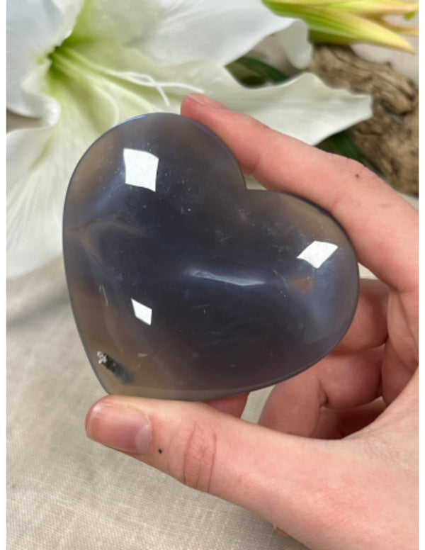 Agaat edelsteen hart 7-8 cm