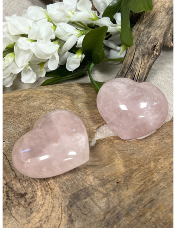 Roze kwarts edelsteen hart 150-200 gram