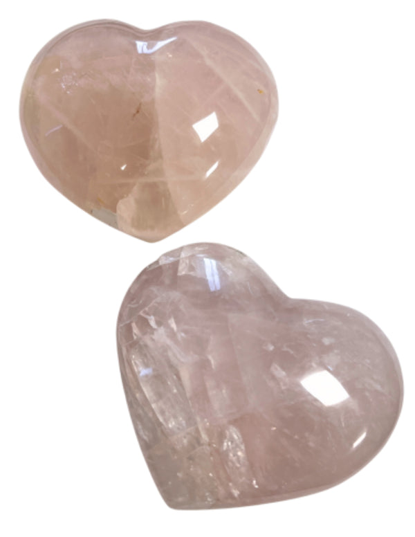 Roze kwarts edelsteen hart 250-300 gram