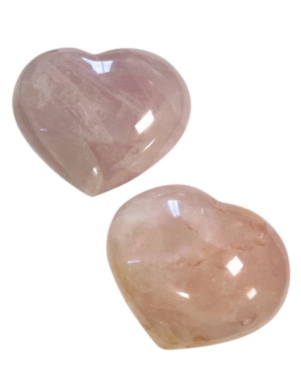 Roze kwarts edelsteen hart 300-400 gram