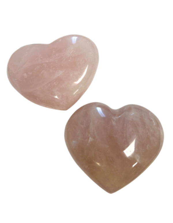 Roze kwarts edelsteen hart 400-500 gram