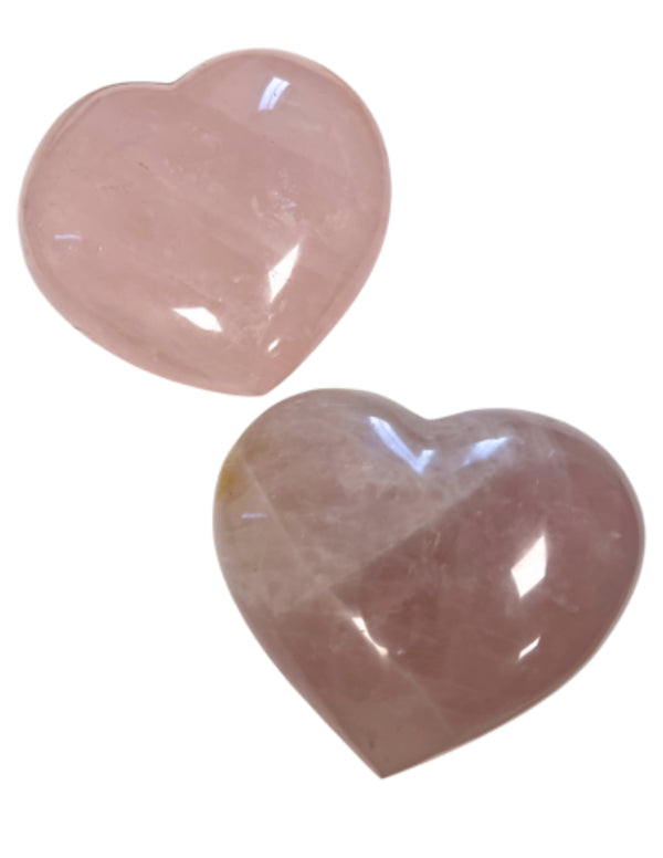 Roze kwarts edelsteen hart 600-700 gram