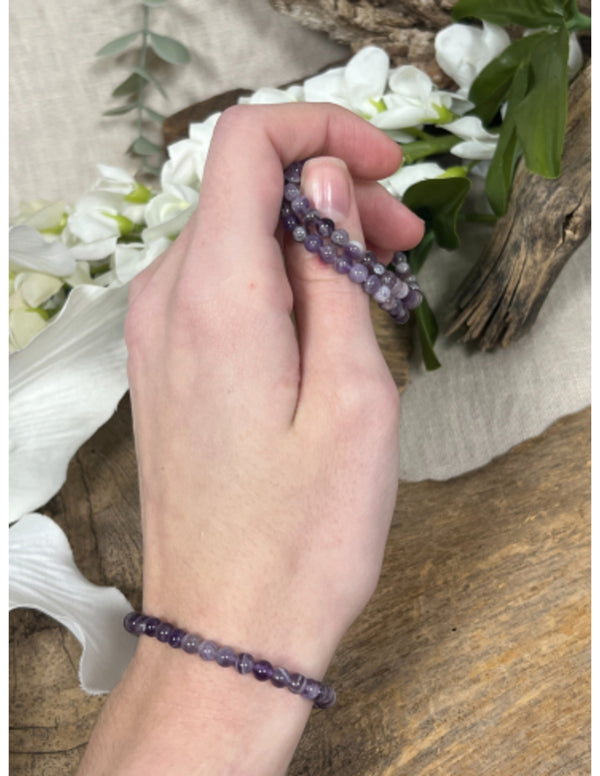 Amethist Kralenarmband 4 mm Violet 16 cm