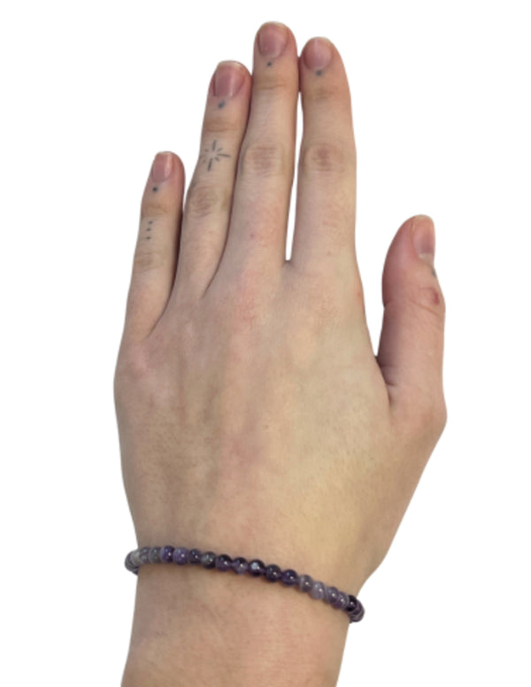 Amethist Kralenarmband 4 mm Violet 16 cm
