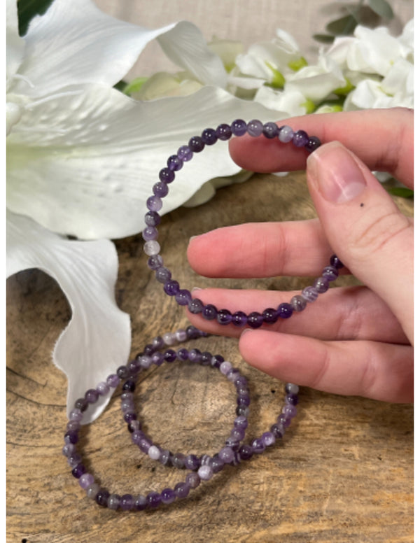 Amethist Kralenarmband 4 mm Violet 16 cm