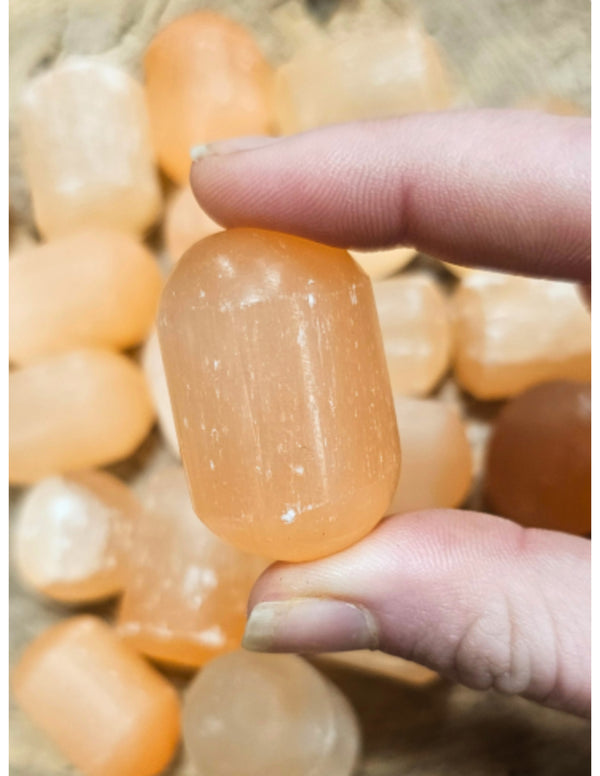 Seleniet oranje trommelstenen 500 gr. (mt3)