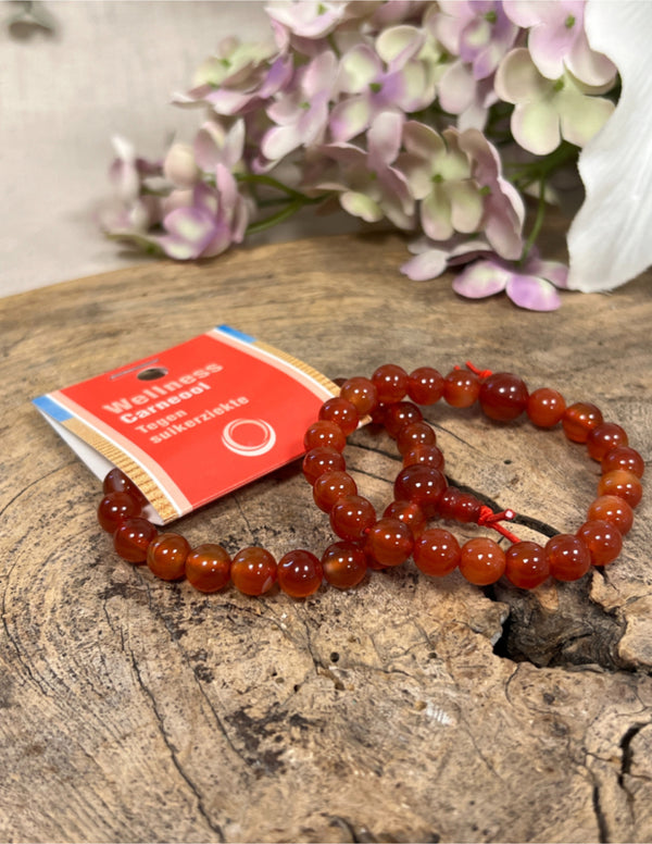 Carneool Powerbead Armband Elastiek 18 cm 8 mm