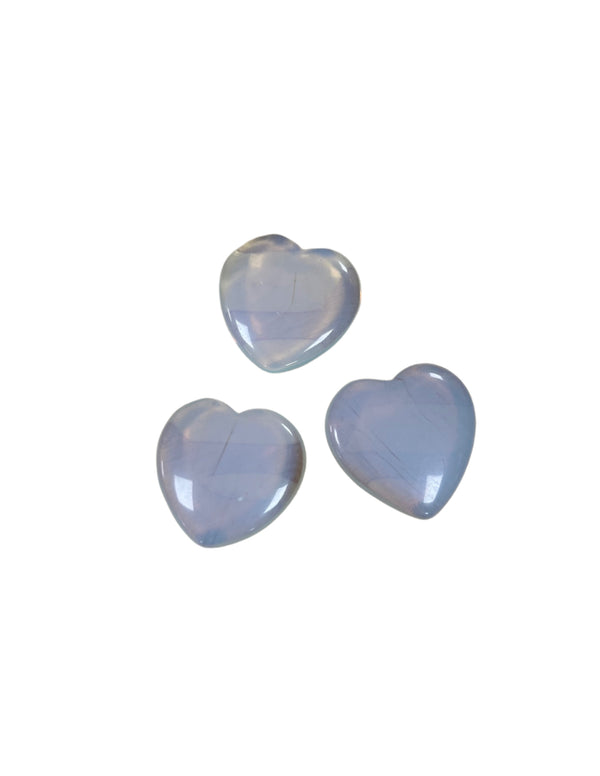 Opaliet hart 30 mm (synth) edelsteen