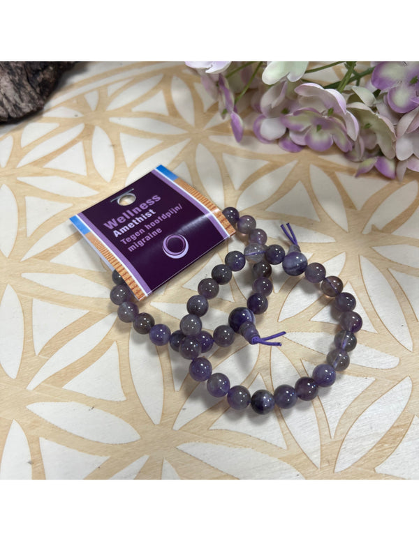 Amethist powerbead armband + kaart