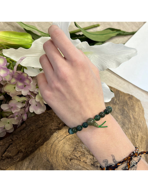 Agaat mos powerbead armband + kaart