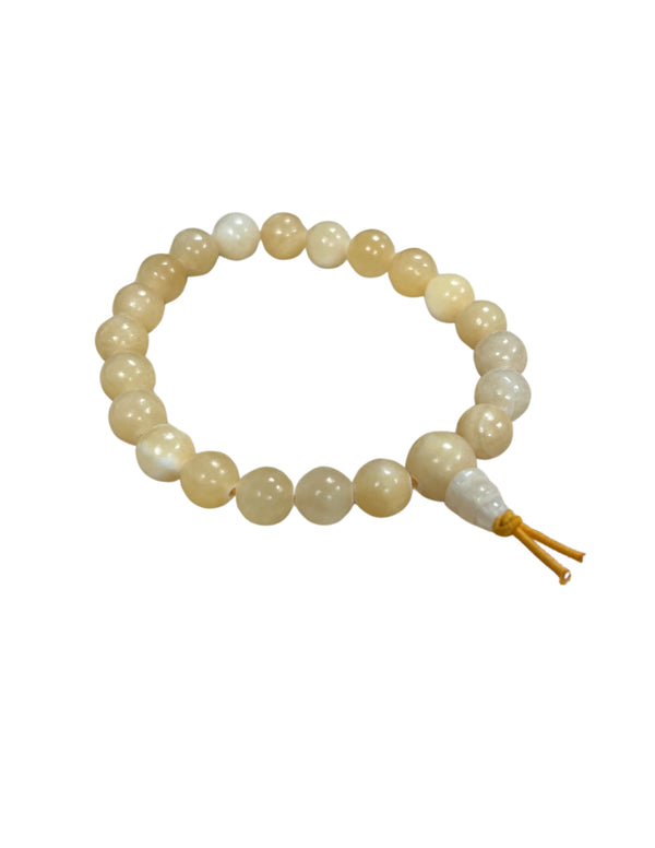 Calciet geel powerbead armband + kaart