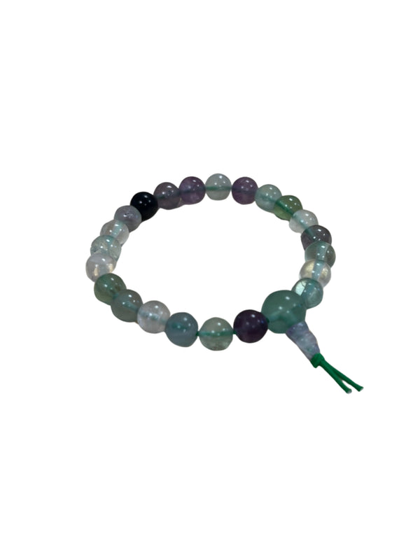 Fluoriet regenboog powerbead armband + kaart