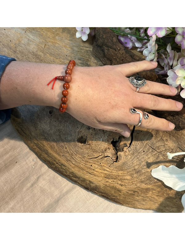 Jaspis rood powerbead armband + kaart