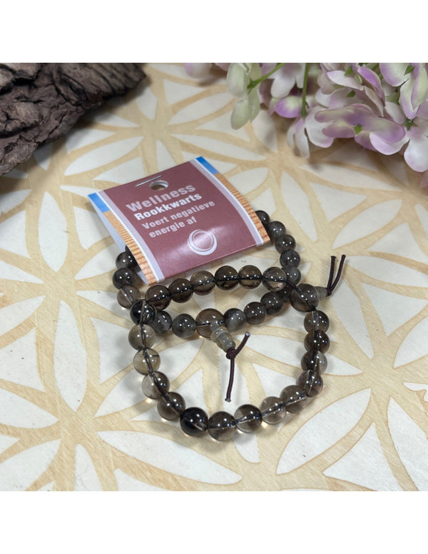 Rookkwarts Powerbead Armband 18 Cm 8 Mm Madagaskar