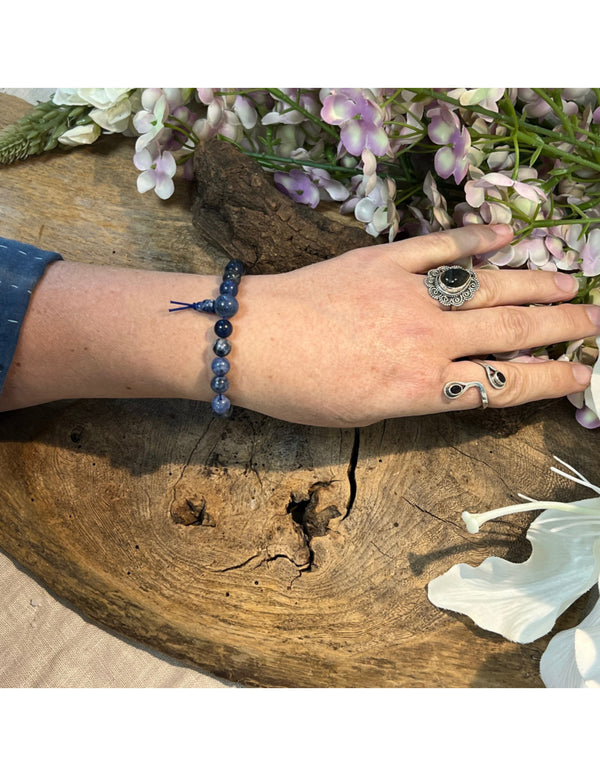 Sodaliet powerbead armband + kaart