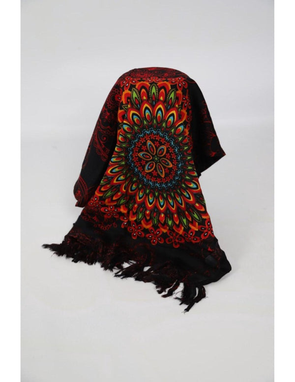 Om Namaste Sarong - 429 - Bloemrijke Mandala - Rood