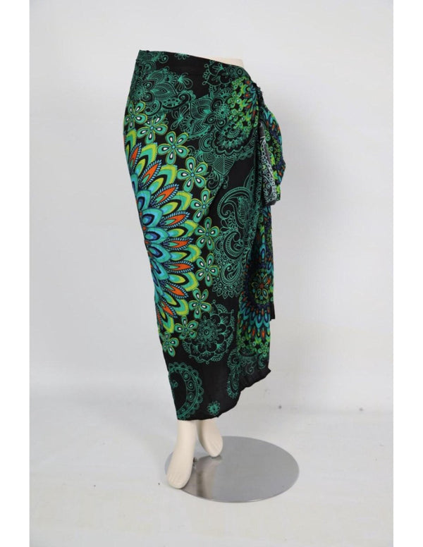 Om Namaste Sarong - 427 - Bloemrijke Mandala - donker groen