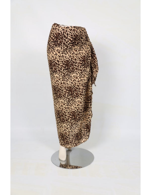 Om Namaste Sarong - 502 - Dierenprint - Luipaard - Beige