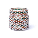 Mozaïek Theelichthouder Herfstkleuren Glas 8 cm 200g India