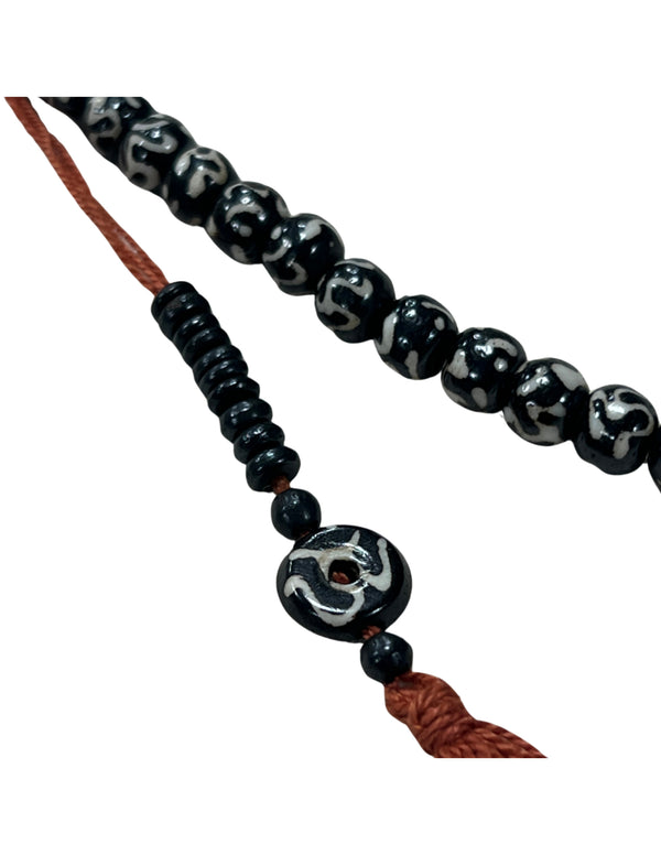 Mala ketting been zwart/wit ohm 35 cm