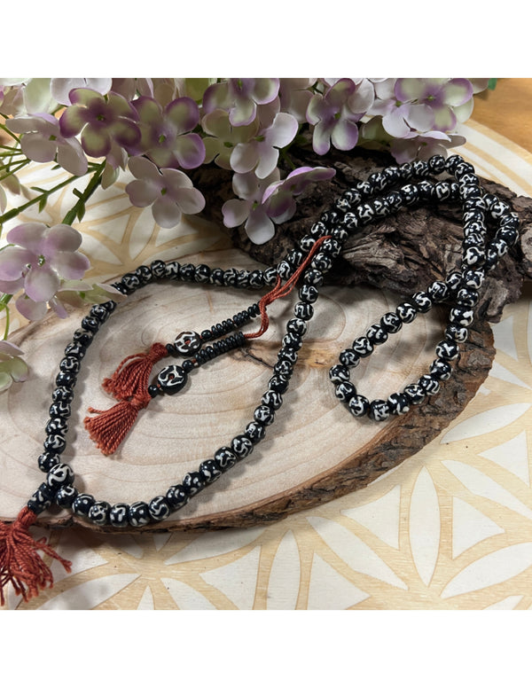 Mala ketting been zwart/wit ohm 35 cm