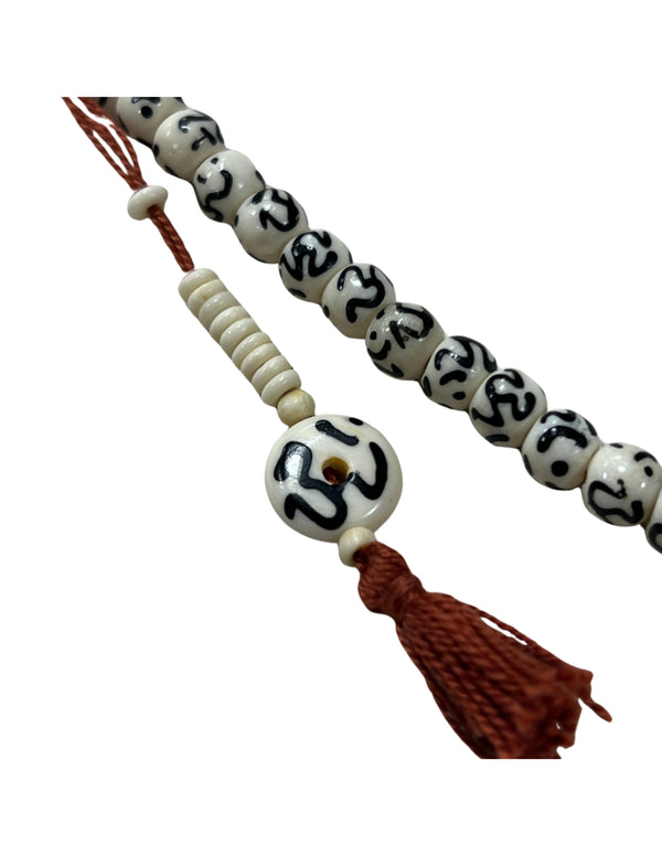 Mala ketting been wit/zwart 35 cm