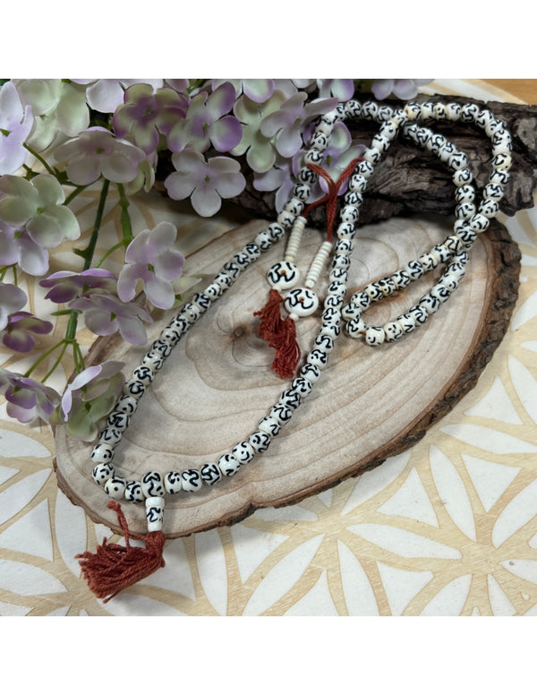 Mala ketting been wit/zwart 35 cm