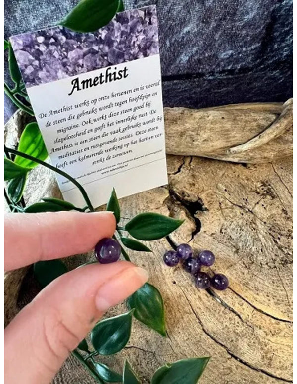 Amethist kralen 8 mm - 7 st.