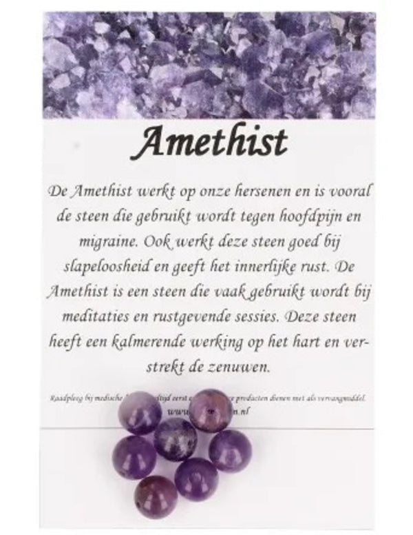 Amethist kralen 8 mm - 7 st.