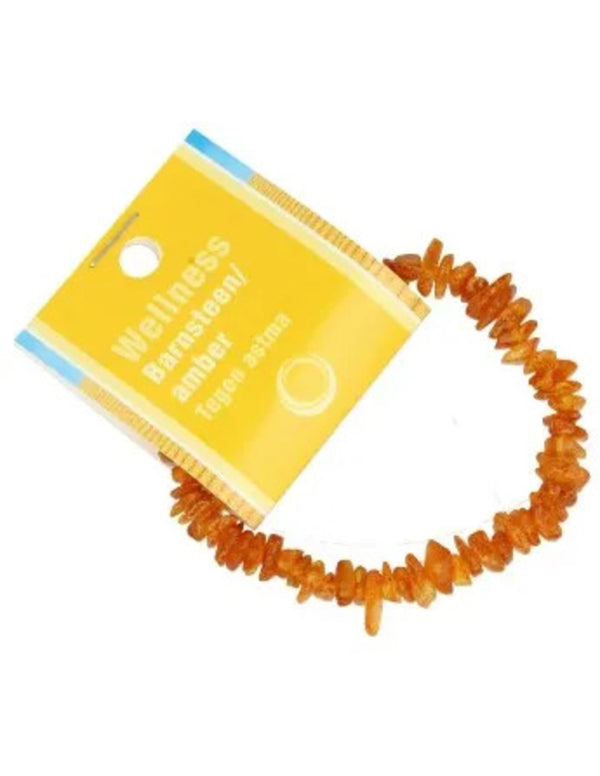 Barnsteen geel splitarmband + kaart