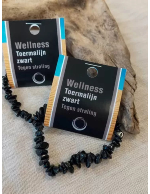 Toermalijn zwart splitarmband + kaart