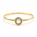 Geboortesteen Ring Bergkristal April - 925 Zilver Verguld (Maat 17)